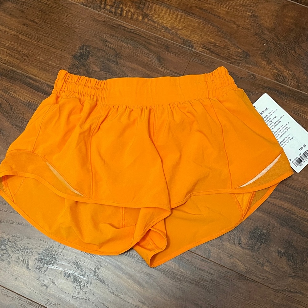 lit Orange size 6 lululemon Athletica hotty hot LR short 2.5 lined LITO NWT